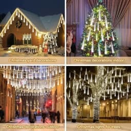 USB Meteor Shower String Lights LED Rain Lamp 30CM8Tubes 50CM8Tubes IP54 Waterproof 8 Modes Patio Garden Wedding Festival Decor