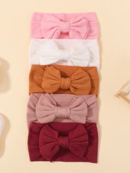 5pcs/set 0-3Y Headbands Chiffon Flower Soft Strecth Hair Band Handmade for Baby Newborns Head Tie Infants Babe Hair Accessories