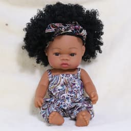 14 Inch 35cm Reborn African Doll Simulation Soft Vinyl Newborn Baby Dolls Children Lifelike Toys Girls Christmas Birthday Gifts