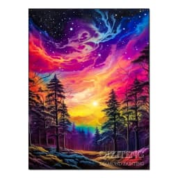 Dazzling Starry Forest Scenery Personality DIY Full Drill Diamond Painting Decorative Rhinestone Mosaic Cross-Stitch Kit