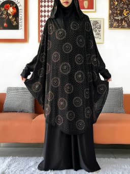 Two Piece Set Jilbab Prayer Clothes Muslim Abaya Set Women Prayer Garment Dress Hijab Long Khimar Skirt Sets Islamic Ramadan