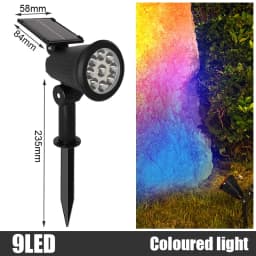 1/2PCS Solar Spotlights Outdoor Adjustable Solar Landscape Light RGB 9Leds Waterproof Solar Uplights Trees Garden Pond Yard Path