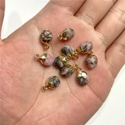 5pcs Natural Stone Oval Faceted Charm Pendant for DIY Jewellery Making Necklace Earrings Gem Pendant Accessory 6x10MM Wholesale