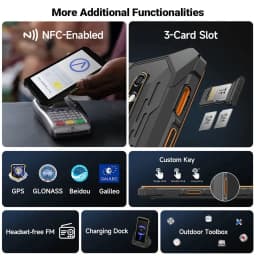 Ulefone RugKing 2 Pro 4G AI Rugged 6GB RAM+128GB ROM Android 15 NFC 5.45 " OTG IP69K&IP68 Mobile Phone 4550mAh Global