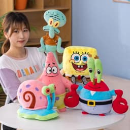  Original Peluche Spongebob Patrick Star Eugene H. Krabs Gary the Snail Plush Toy Throw Pillow Cute Plushies Decorations Gift