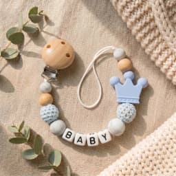 Mittsboy Personalized Pacifier Clip Custom Name Silicone Baby Teether Chain Dinosaur Dummy Holder BPA Free Baby Shower Gift