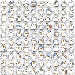 100PCS Cartoon Duck Stickers Cute Creative Simple Handheld Account Material Phone Case Laptop Luggage Water Cup Waterproof