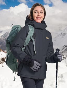 TACVASEN Womens Winter Thermal Jackets Warm Fleece Lined Waterproof Jacktes Snow Ski Hood Coat Mountain Snowboarding Windbreaker