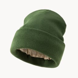 Unisex Satin Lined Knitting Beanie Hat For Women Mens Winter Silky Lining Warm Cuffed Skullies 2Layer Hair Cover Y2K HipHop Cap