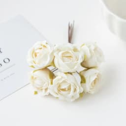 6Pcs Artificial Flowers Wedding Mini Bouquet Wreath Scrapbooking for Home Christmas Decor Diy Holiday Accessories Silk Tea Rose