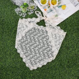 AWAYTR Korean Triangle Headband Short Skirt Butt Curtain Headscarf Lace Trim Small Apron Knitting Headband Stacked Women