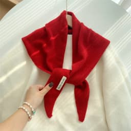 100% Wool Women's Knitted Triangle Scarf Shawl Warmth for Autumn and Winter Multifunctional All - Match Small Scarf for Ladies