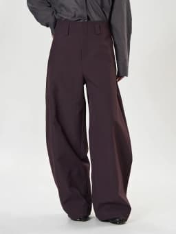 [EAM] High Waist Purple Brief Shaped Elegant Long Wide Leg Pants New Trousers Women Fashion Tide Spring Autumn 2026 1DH9918