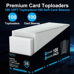 Trading Card TopLoaders 3"X4" Hard Plastic Protectors Optional UV Protection 100 Top Loaders + 100 Inner Card Sleeves + 1 PP Box