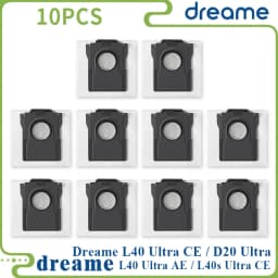 Dreame L40 Ultra AE / L40 Ultra CE / L10s Ultra CE / D20 Ultra Parts, Main Brush, Edge Brush, Cloth, Dust Bag, Filter Screen