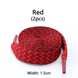 1 Pair Wavy Bread Style Flat Shoelaces Trend Decorative Laces for Sneakers 1.5/2/3 Cm Width Shoe Accessories