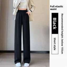 Slim Straight High Waist Trousers for Pear Shaped Women Summer Thin New Office Professional Korean Style Wide Leg Pants
