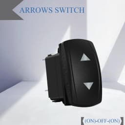 Waterproof 12V/24V 7-Pin DPDT Reverse Polarity Rocker Switch Blue LED Latching/Momentary On-Off-On for DC Linear Actuators Motor