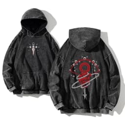 Anime Hunter X Hunter Killua Print Washed Hooded Men Manga Vintage Hoodies Oversized Cotton Sweatshirt Harajuku Male Streetwear