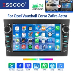 ESSGOO 7" Android 14 Car Stereo Radio Carplay Android Auto For Opel Vauxhall Corsa C/D Antara Astra Zafira RDS Wifi Mirror Link