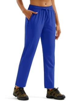 TACVASEN Womens Hiking Pants Lightweight Quick Dry UPF 50 Travel Pants Water Resistant Elastic Waist Golf Pants With Zip Pockets