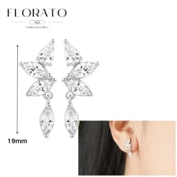 FLORATO 925 Sterling Silver Earrings Chain Tassel Pendant Earrings Zircon Silver Earrings for Women Trend Luxury Wedding Jewelry
