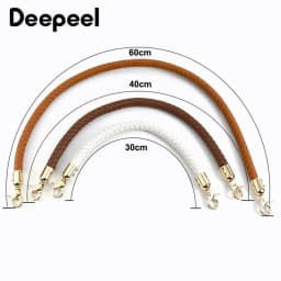 2Pcs 30/40/60mm Bag Handles Colored Replaceable Leather Shoulder Strap Fashion Handbag Weave PU Metal Buckle Accessories