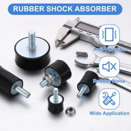 4Pcs M3 M4 M5 M6 M8 Rubber Mounts Cylindrical Anti Vibration Isolator Shock Absorber with Lock Nut for Generator Air Compressors