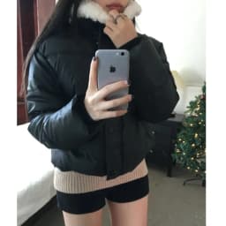 Warmth Stylish Short Version Long Sleeve Zipper Coat Women's Cotton Outerwear Daily Fashionable with Furry Collar Commute