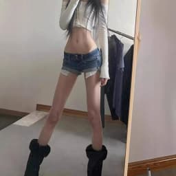 Retro Low-rise Denim Y2k Super Mini Shorts for Women Summer New Spice Girls Slim Curling Elastic Tight Jeans Hot Pants