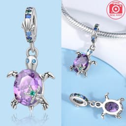 925 Sterling Silver Ocean Series Blue Turtle Starfish Shell Fit Original Bracelet Charms for Women diy Fine Jewelry Gifts