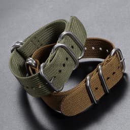 Watch Strap Nylon Silver Black Gold Ring Buckle 18mm 20mm 22mm 24mm Man Women for Seiko Ribbed Braid Replace Watch Accessories