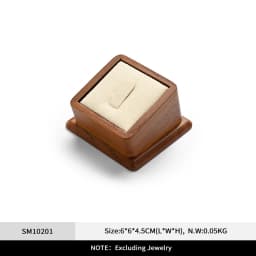 Oirlv Solid Wood Ring Holder,Square Single Ring Display Stand,Showcase Jewelry Display Bear Earrings Bracelet Jewelry Holder