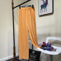 Summer Thin Chiffon Wide Leg Pants For Women Casual Candy Color Loose Long Pants Lady Solid Color Straight Pleated Trousers