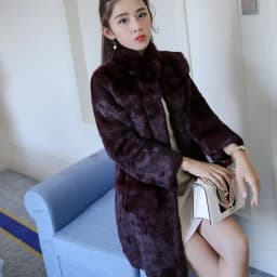 Winter Outdoor Women's Cold Coat Top Rabbit Fur Jackets Warm 100% Genuine Rabbit Fur Coats Lady Natural Quality Real Fur Coat