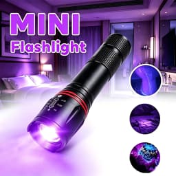 USB Rechargeable Zoomable UV Flashlight,395nm Blacklight Torch, Handheld Ultraviolet Light for Pet Urine Detector Resin Curing