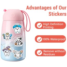 100PCS Tooth Cartoon Graffiti Stickers DIY Notebook Phone Guitar Water Bottle Luggage Helmet Bicycle Notebook Decoration Decals
