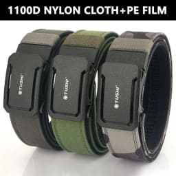 TUSHI Brand 4.3CM Wide double-layer reinforced automatic buckle training quick hanging pistol belt Mens nylon outdoor leisure