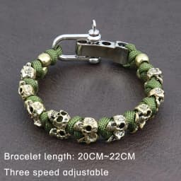 Vintage Skull Bracelet for Men Creative Adjustable Handmade Woven Bangles Punk Hip Hop Motorcycle Jewelry Accessories Wholesale