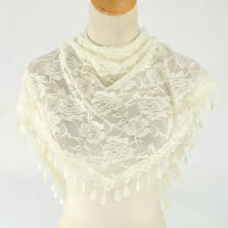 Fashion Solid Triangle Veil Scarf Women Polyester Jacquard Rose Shawl Wedding Turban
