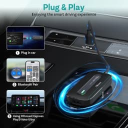 Ottocast New Play2Video Pro Ai Box Wireless CarPlay Android Auto Adapter Built in Youtube Netflix for Car with Wired Carplay
