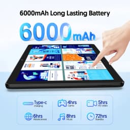 10.1-inch 2-in-1 Android15 Tablet,24GB RAM(4GB+20GB Expandable)+64GB ROM,1TB Expandable Storage,FHD IPS Touch Screen,8MP Rear