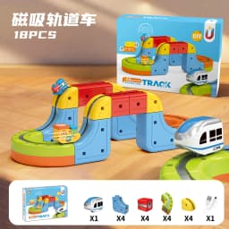Brand-New Sell Well Anti-Gravity Magnetic Attraction Track Train Changeable Magnetic Magic Rail Car Electric Train Toy
