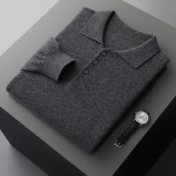Luxury Men Cashmere Sweater 100% Merino Wool Buttoned Pullover Autumn Winter Knitwear Male Casual Warm Jumper Tops