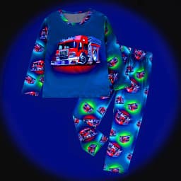 Spring Autumn Boys Pajama Set Dinosaur Astronaut Fire Truck Print Kids Loungewear