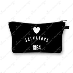 The Vampire Diaries Cosmetic Case DAMON Women Makeup Bag TVD Lipstick Storage Bags Harajuku Zipper Pouch Cute Toiletry Bags