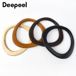 2/4Pcs Solid Wooden O Ring Bags Handle Purse Frame Woven-Bag Handles Handmade Bag Charm DIY Women's Handbag Craft Accessories
