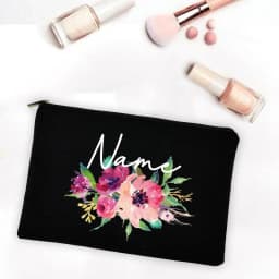 Bridesmaid Teacher Mother Gift Personalized Custom Name DIY Wedding Party Canvas Makeup Case Cosmetic Bags Zipper Toiletry Pouch