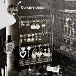 Transparent Jewelry Organizer Box Vertical Pulling Jewelry Box Dustproof Display Stand High-capacity Storage Hanging Accessories