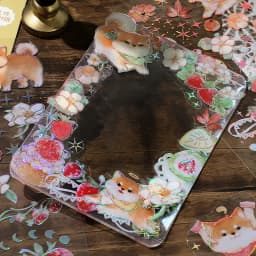 3 Sheets/pack Laser Bronzing PET Hot Stamping Jellyfish Cute Bear Dog Florals Transparent Decorative Stickers